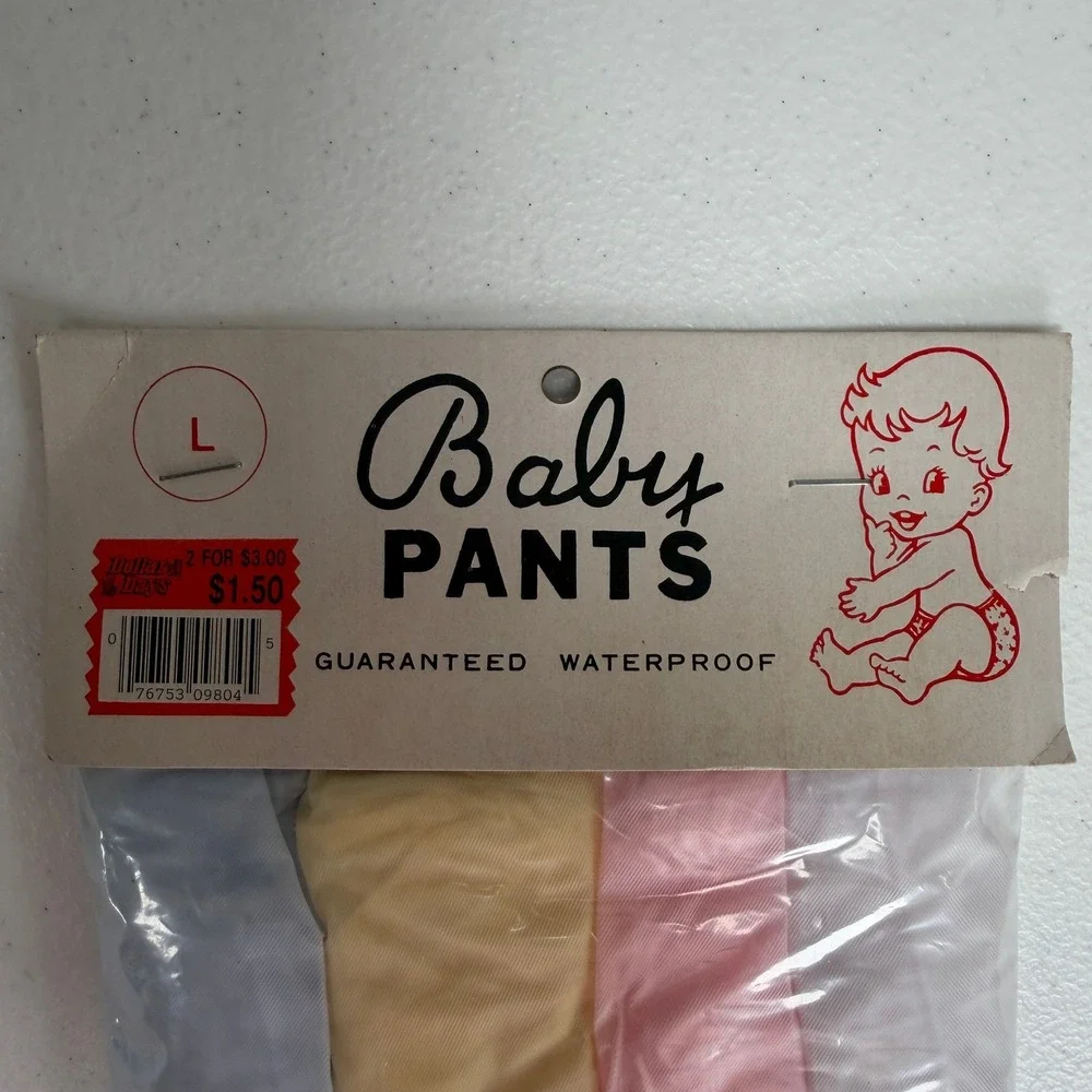Vintage 70s Baby Large Waterproof Pants Diaper Covers 4 Pack NOS Sealed Taiwan